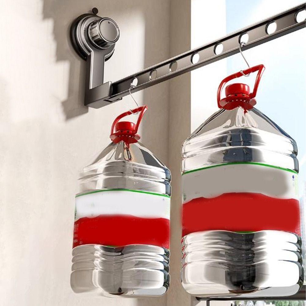 Non-Punching Suction Cup Clothes Drying Rack Wall-mounted Retractable Laundry Rack  Travel