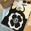 2025 Women's Light Luxury Black & White Camellia Shawl Cardigan - High-End Versatile Spring/Summer Scarf