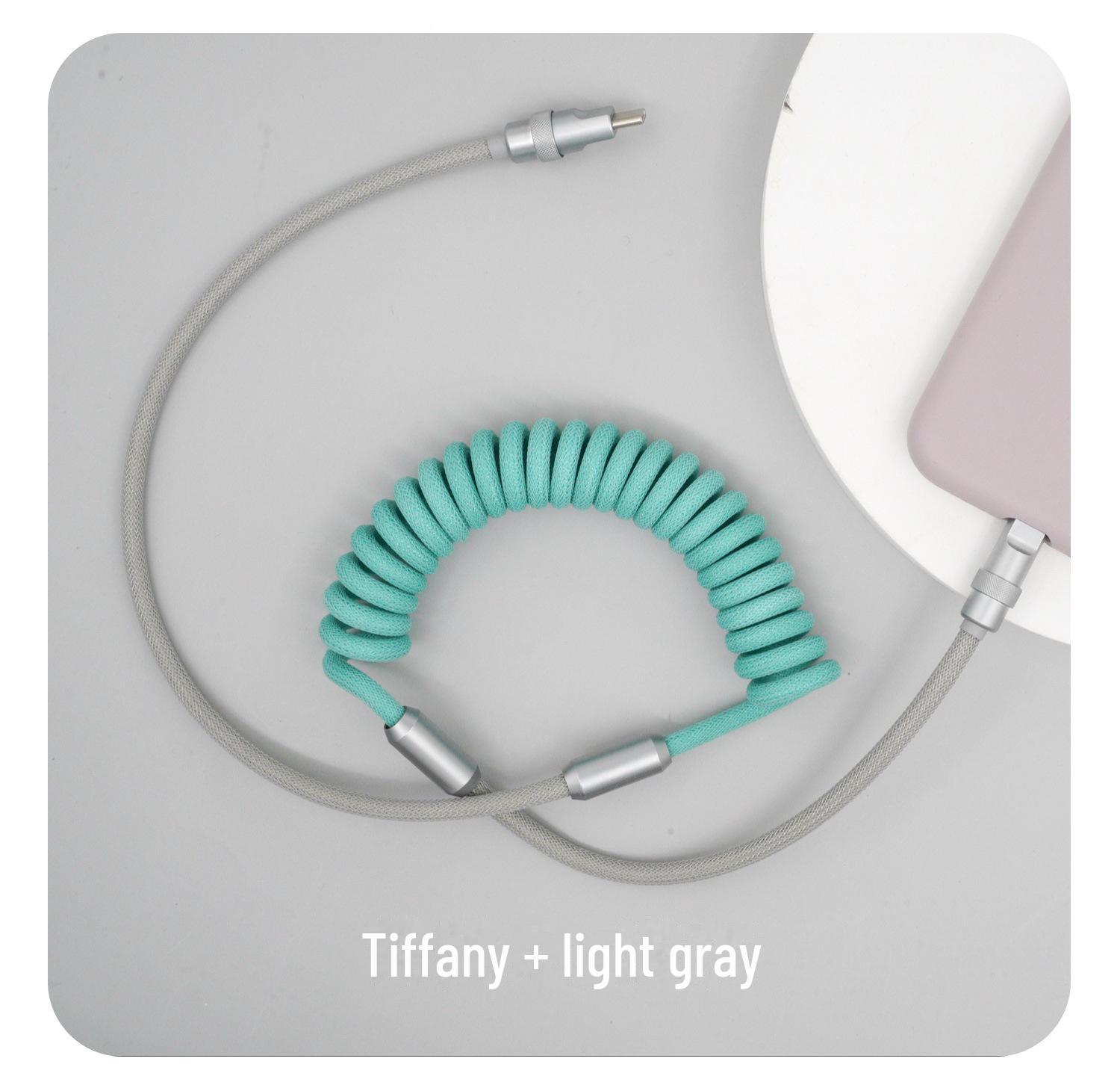 

120 Вт плетеный пружинный кабель передачи данных для Apple 16PD и Type-C 6A сверхбыстрая зарядка USB to Type-C Interface 1.8m