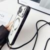 Crossbody Necklace Lanyard Plating Magnetic Case For iPhone 17 Pro Max 16 15 13 12 14 Plus Clear For Magsafe Soft Silicone Cover