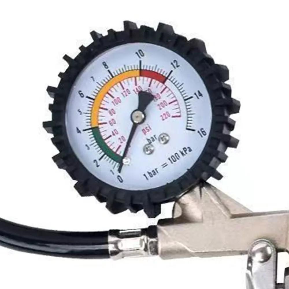 Manometro Tester Pressione Pneumatici Multifunzione per Auto Moto 220PSI Compressore d'Aria Manometro Pompa Gonfiaggio Strumenti