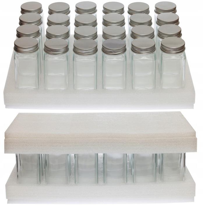 Set of 24 Spice Jars 120ml + 68 Labels for Spice Jars