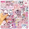 50 stuks Roze Strik Verpleegster Stickers Stethoscoop Naald DIY Decoratie voor Boek Envelop Telefoon Computer Leuke Doodle Stickers