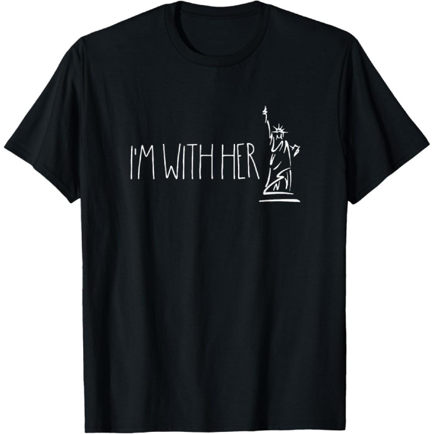I m With Her Statue Of Liberty Pro Immigration T-Shirt T-Shirt S
