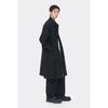 Customellow Loose Fit Gauze Texture Raglan Wool Linen Balmacaan Coat Black Cwcaa