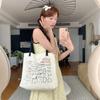 3 Canvas Bags Women's Versatile Large-capacity Embroidery Printed Handheld Shoulder Bags Student Class Bags