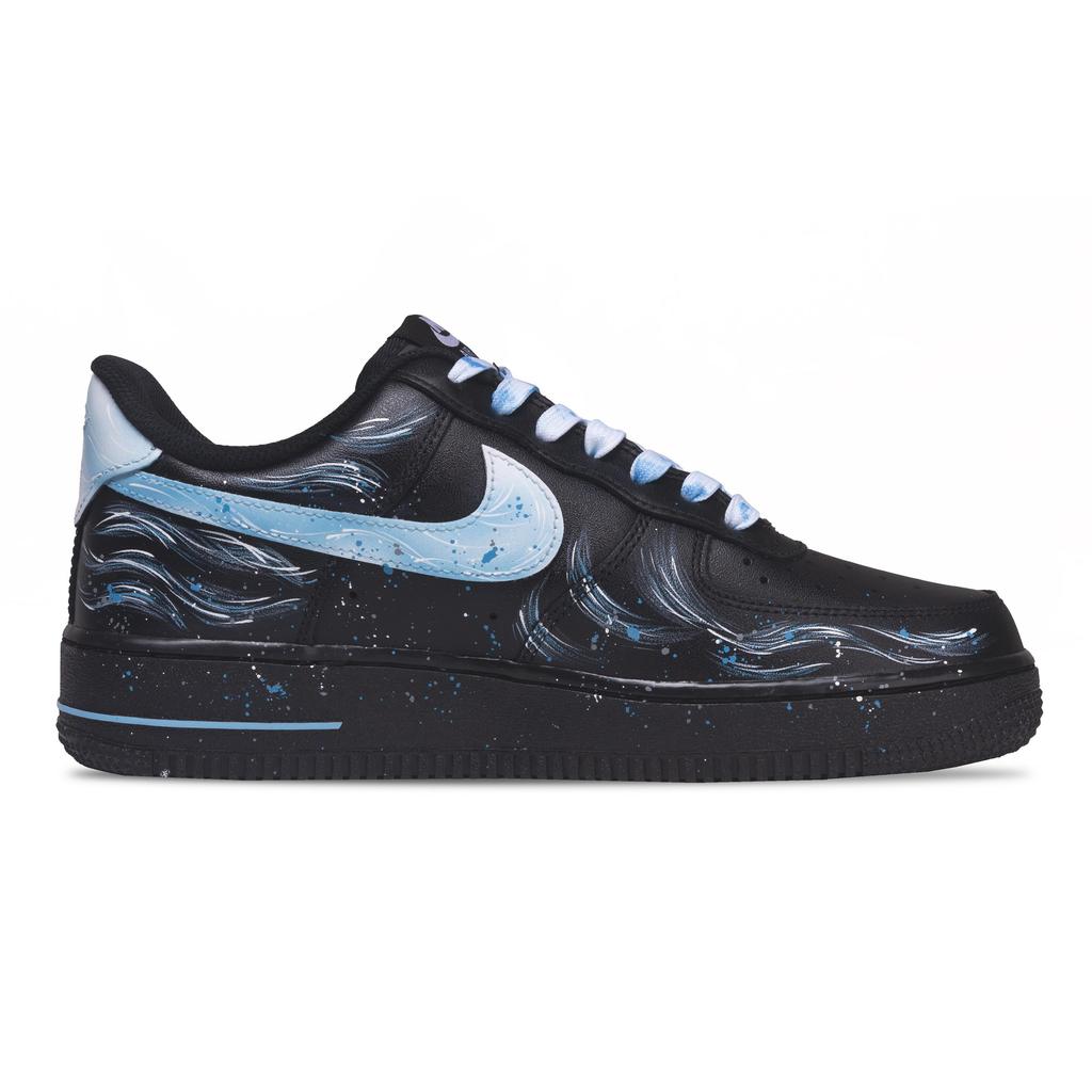 Nike Air Force 1 Galaxy Realm Abrasion Resistant Low Top Skateboard Shoes Unisex Black Blue FZ0627-010(Team73-S-BOX)