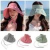 Foldable Sun Protection Hats Plaid Print Wide Brim Sunhat Fashion Summer Fisherman Cap  Fishing