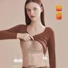 Women's 75D Milk Silk Long-Sleeve Bra with Chest Pads - Winter Warmth, Constant Temperature, Antibacterial, Traceless, Quick Heating.