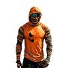 Men's Long Sleeve Hooded Sun Top with Color Block Raglan Sleeves Halloween Print