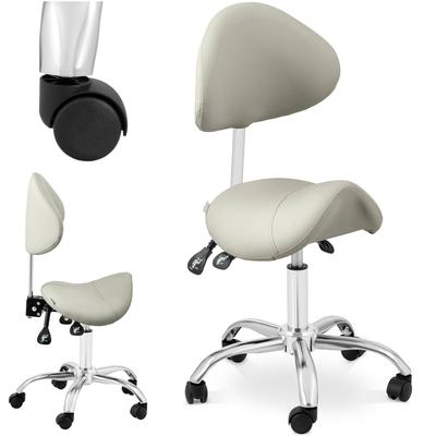 MANNHEIM GREY Saddle Cosmetic Chair with Adjustable Swivel Backrest