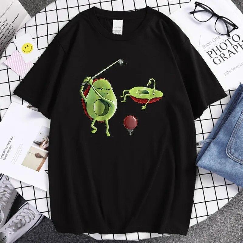 Funny Avocado Fashion T-Shirts Unisex Harajuku Breathable Casua