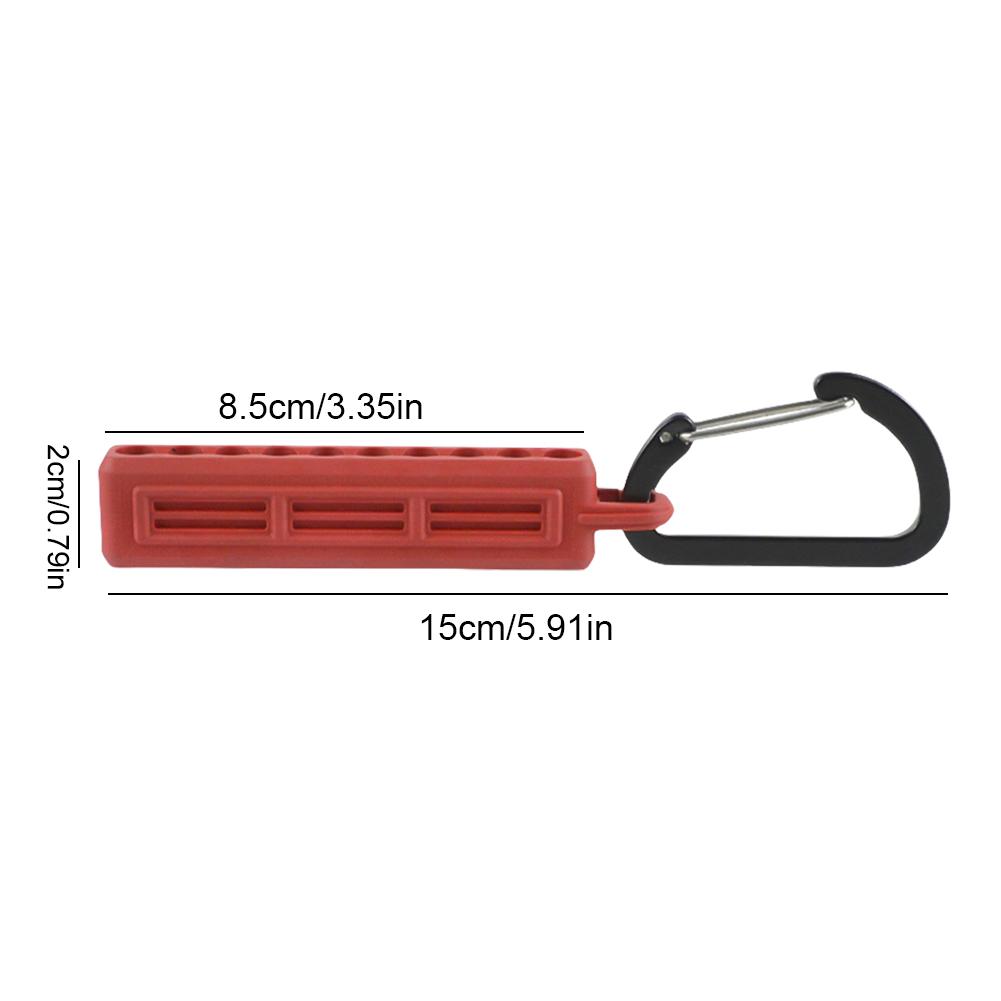 

Screwdriver Bit Holder with Carabiner Screwdriver Bit Storage Organizer Plastic Drill Bits Storage Case for Workers червоний
