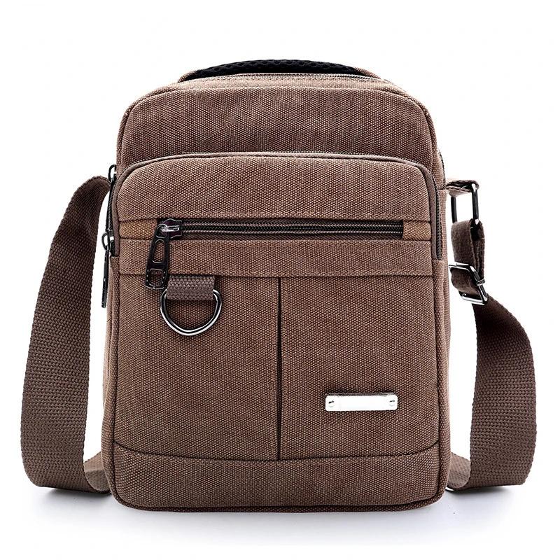 Borsa a Spalla in Tela da Uomo Nuova Borsa Messenger in Tela Stile Coreano Tempo Libero All'Aperto Viaggio Portatile Borsa a Spalla Portafoglio Borsetta