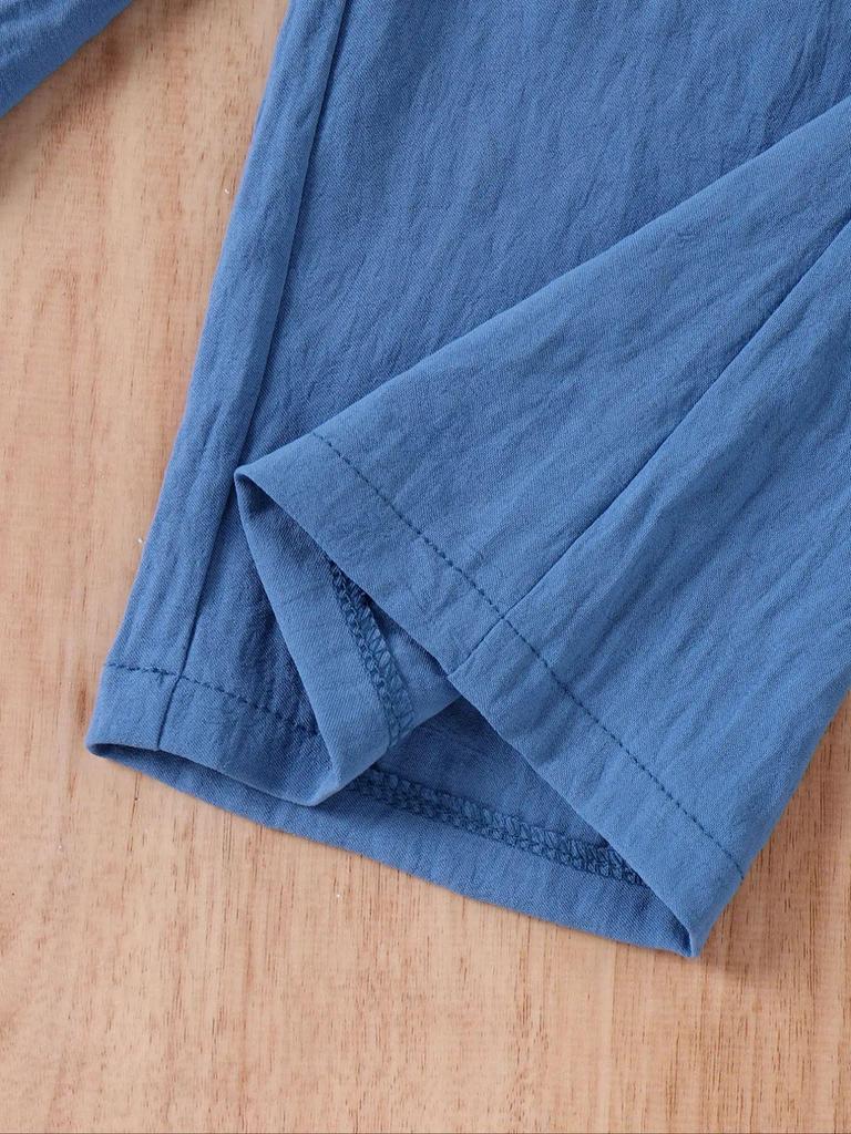 Sommer Mädchen Gesmoktes Top & Weitbeinige Hose Set - Europäischer & Amerikanischer Stil