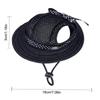 Breathable Dogs Sun Hats Round Brim Dog Visor Hat Outdoor Breathable Sun Protection With Ear Holes Mesh Sun With Adjustable Chin