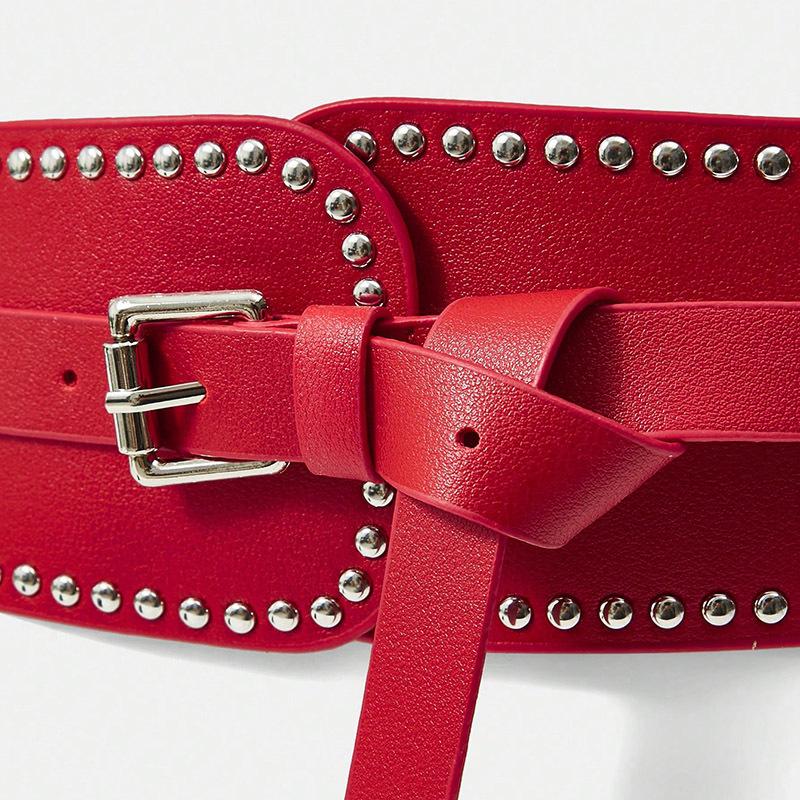 All-match Fashion Casual Women's Waist Seal Rivet Temperament Dress Clothing Accessories Belt Women's Wide Waist Seal