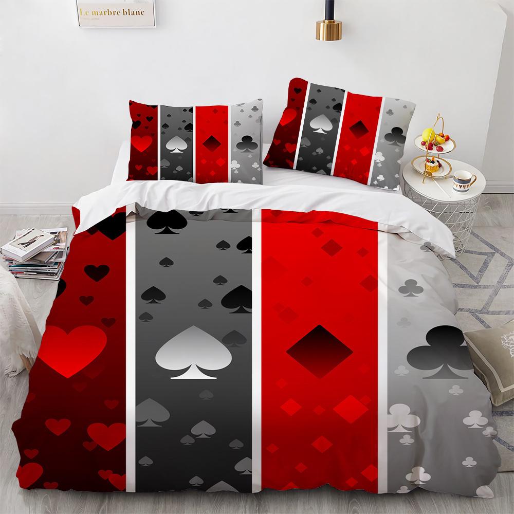 Пододеяльник Покер Набор Карта Огонь Покерная Игра Декор Полиэстер Набор Пододеяльника — фото 17