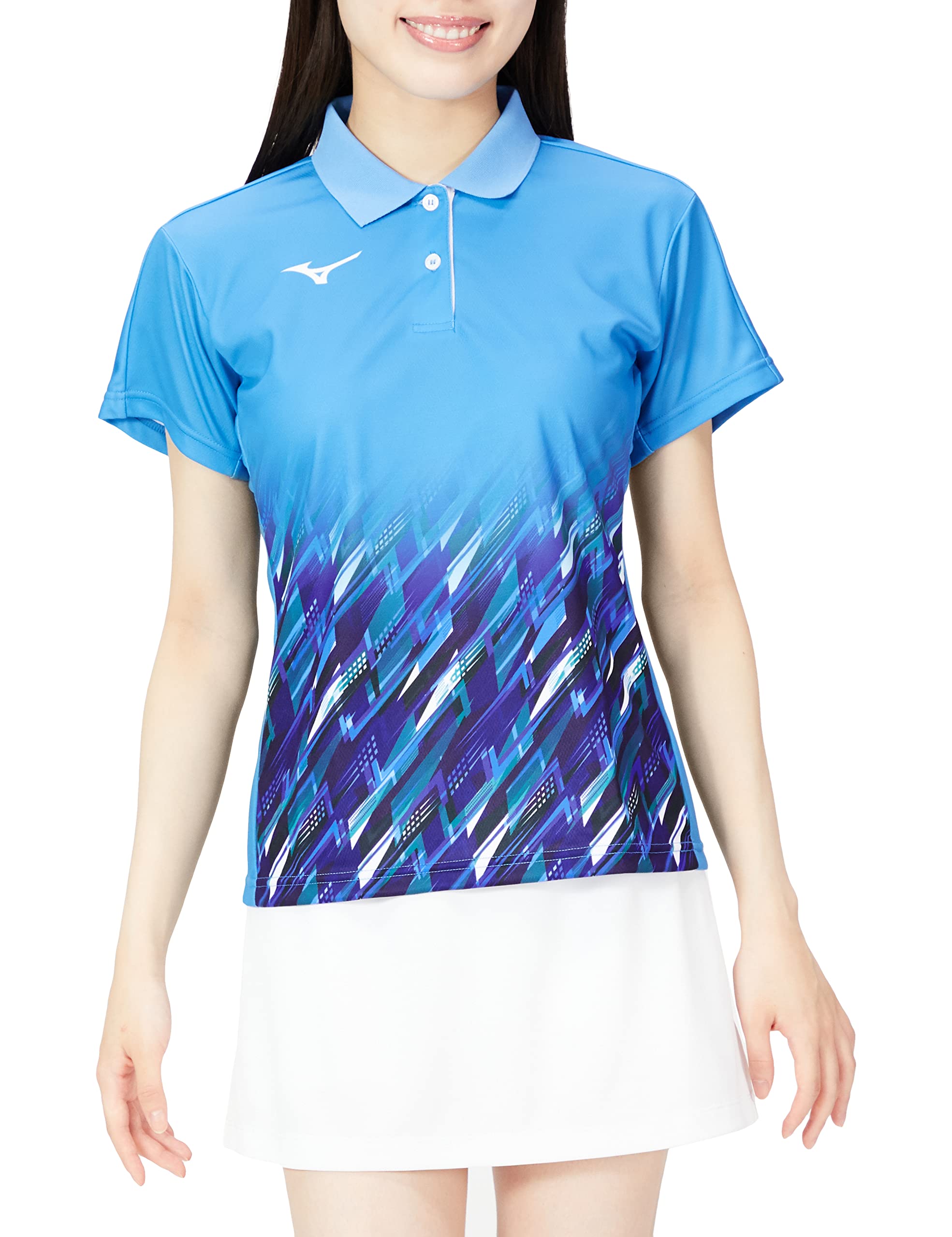 

Mizuno Game Diva Size Wear Women s Quick-Dry Shirt, Blue, S, 62JA1203, Tennis/Badminton