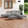 Vidaxl 6-Cz. Garden Lounge Furniture Set, Grey, Pine