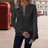 women's Cable Knit Textured Half Zip Long Sleeve Sweatshirt Casual Loose Fit Pullover Top