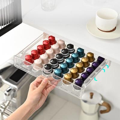 Coffee Capsule Holder Capsule Coffee Tea Bag Storage Rack Drawer Organizing Box No Punching Required Space Saving Storage Box