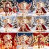 2D Acryl Sternzeichen Steinbock Weihnachtsbaum Anhänger Glücksbringendes Rot-Gold Design Für Rückspiegel Neujahr Hausdekoration