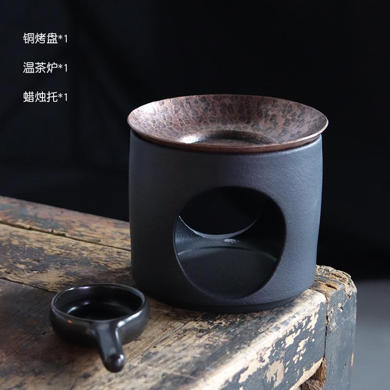 Copper roasted tea tray, wake-up tea, warm tea stove, coffee cedar incense powder, incense stove, fragrance enhancer