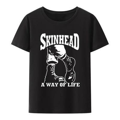 Vtipné skinheadské tričko s nápisom „A Way of Life“ pre mužov a ženy, krátky rukáv, hipsterské tričká s potlačou, hip-hopové módne estetické topy pre mužov a ženy, oblečenie.