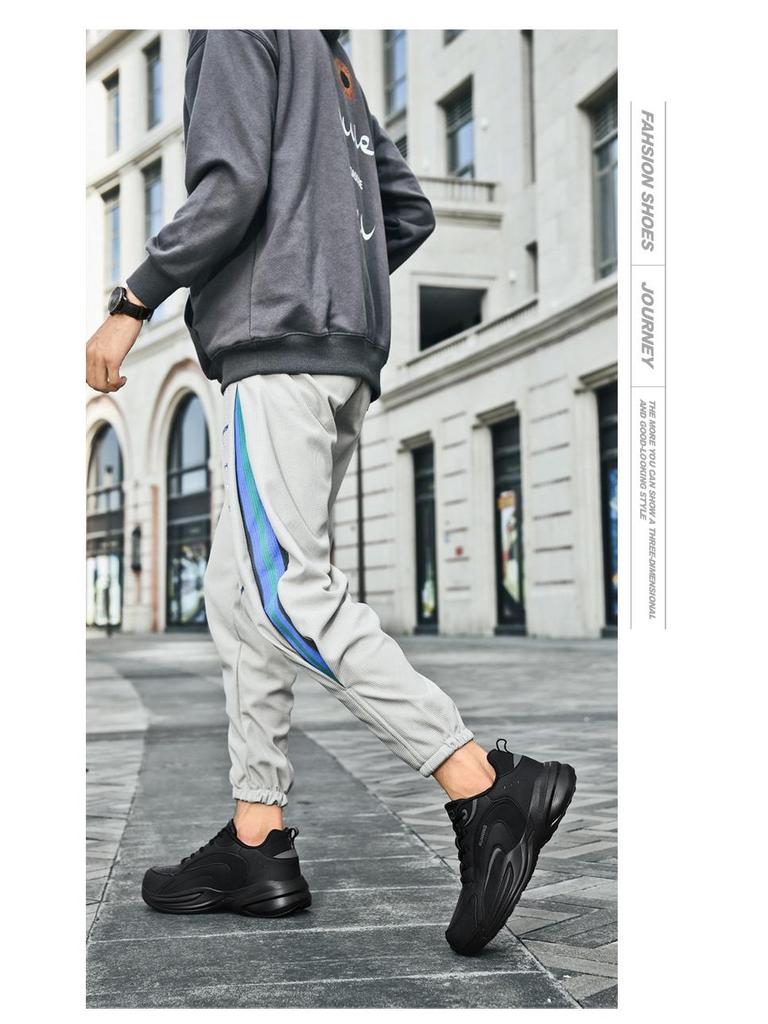 Men's Trendy Thick-Soled Leather & Velvet Dad Shoes – Large Size Casual Sneakers for Autumn/Winter