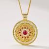 Retro Luxus Ausgestanzt Exquisite Rosettenfenster Rubin Einseitig Diamant Halskette Neu Im Kreis Kragenkette Hochzeits Schmuck