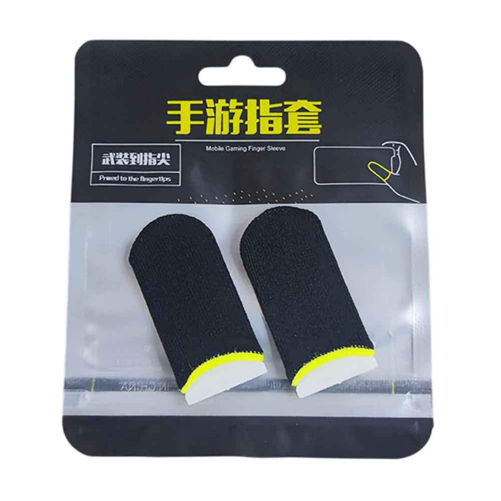 1Pair Gaming Finger Sleeves Anti-Slip Touchscreen Sweat-Resistant Ultra-Thin Carbon Fiber Finger Cover (24 Needles)