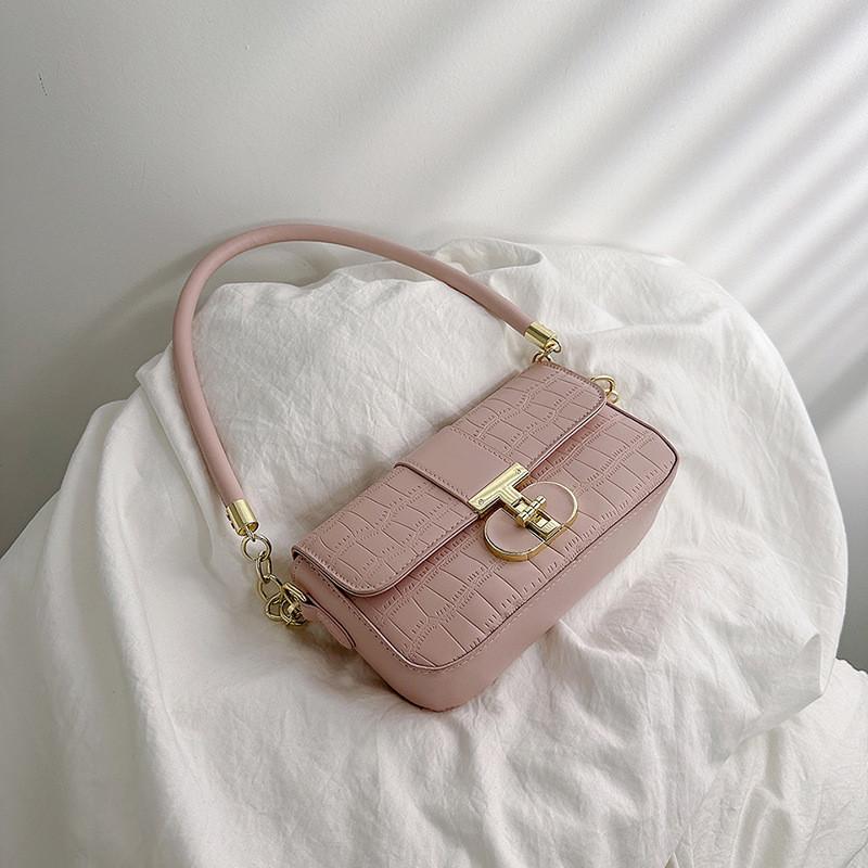 Chic Minimalist Fashionable Pink Underarm Bag Elegant Crossbody Purse For Ladies