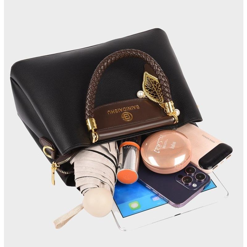 Elegante bolso tipo cartera con cremallera, moderno bolso de mano de gran capacidad para el trabajo, moderno bolso de mano con doble asa