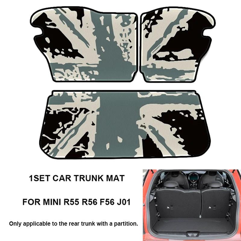 Car Rear Trunk Mat Cargo Liner For MINI Cooper R55 R56 F56 J01 For Clubman Electric Hardtop Hatchback Hatch Leather Custom