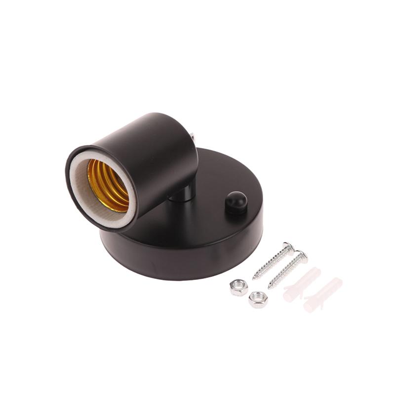 1 Set Socket Holder Adapter Iron Celling Light Sconces Vintage E27/E14 Wall Lamp 180 Degree Rotation Adjustable Metal Lamp Base