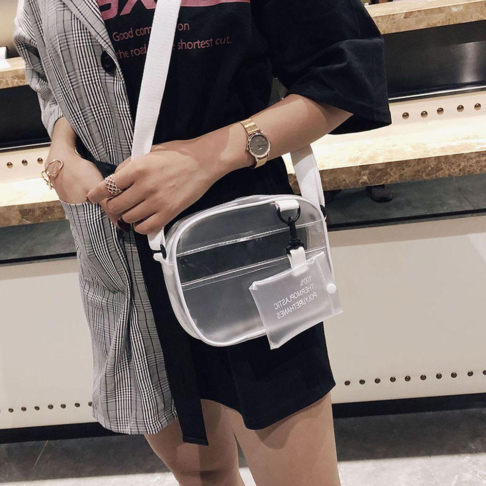 PVC Wide Straps Bag Handbag Korean Style Bag Women Shoulder Backpack Transparent Bags Crossbody Bag