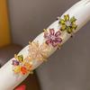 Blooming Zirconia Flower Adjustable Ring: 18K Gold-Plated Luxury Jewelry