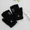 Unisex USB Electric Heating Gloves Knitted Flip Cover Winter Heated Gloves Keep Warm Touch Screen Hands Warmer Outdoor