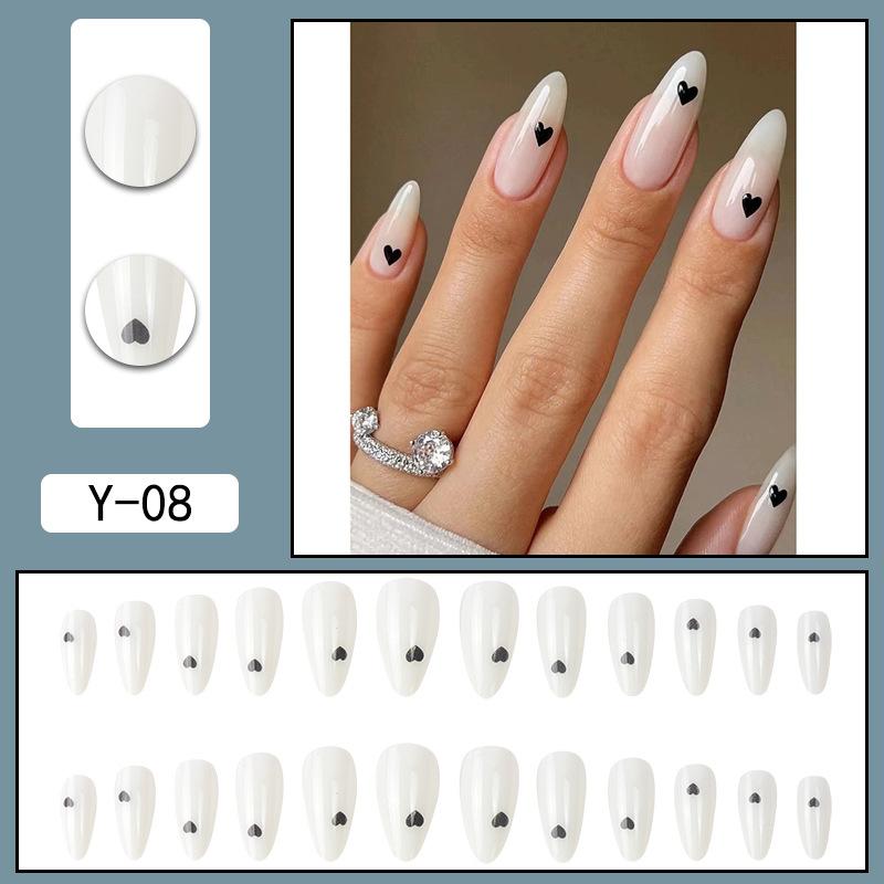 Y1 Fake Nail Sticker Wearing Nail Finished Nail Piece Removable Blush Nail Girl Cat Eye Gradual Change Nail Patch