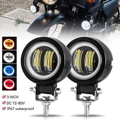 Motorradscheinwerfer Rund Angel Eye Zusätzliche Motorrad-LED-Leuchten Scheinwerfer Zusatz-Nebelscheinwerfer Motorradzubehör
