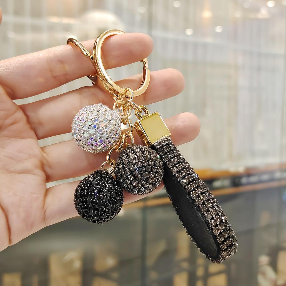 Modieuze Rond Bal met Diamanten Gepersonaliseerd Trendy Hanger Accessoire Kleurrijke Strass Koppels Tas Bedeltje Tas Bedeltje