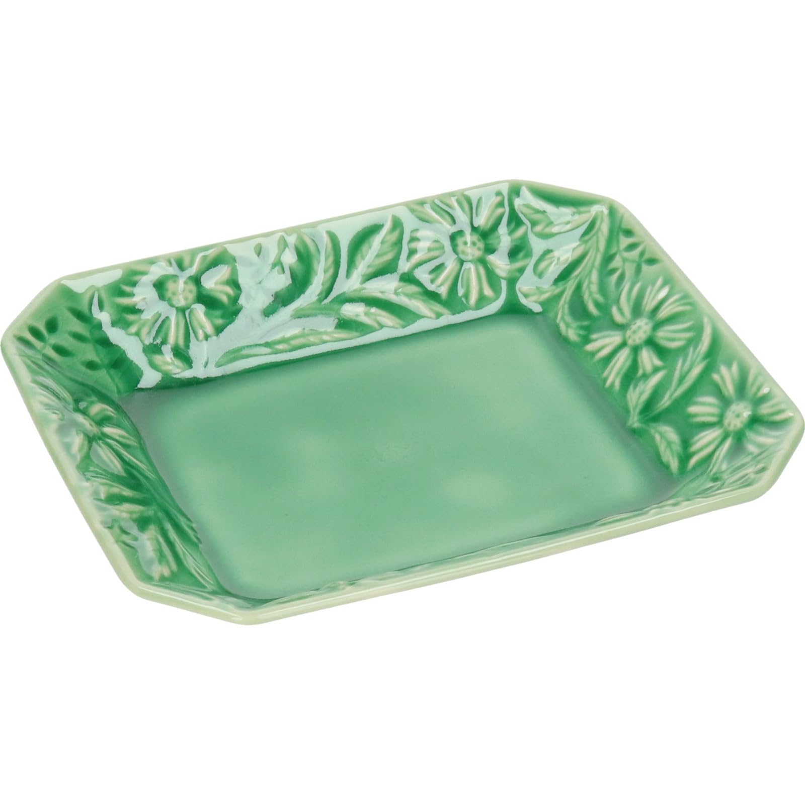 

Aito Seisakusho 16 x 14 Seto Microwave and Dishwasher Made in Japan Marguerite Plate, Approx. cm, Green, Ware, Safe, зелёный