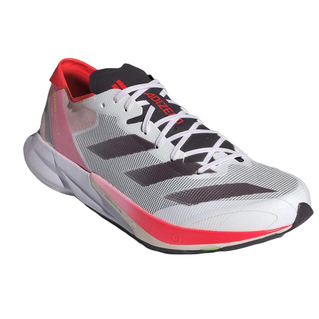 Adidas Adizero Adios 8 White Aurora Solar Red Men Sneakers Cloud-White Aurora-Metallic ID3630