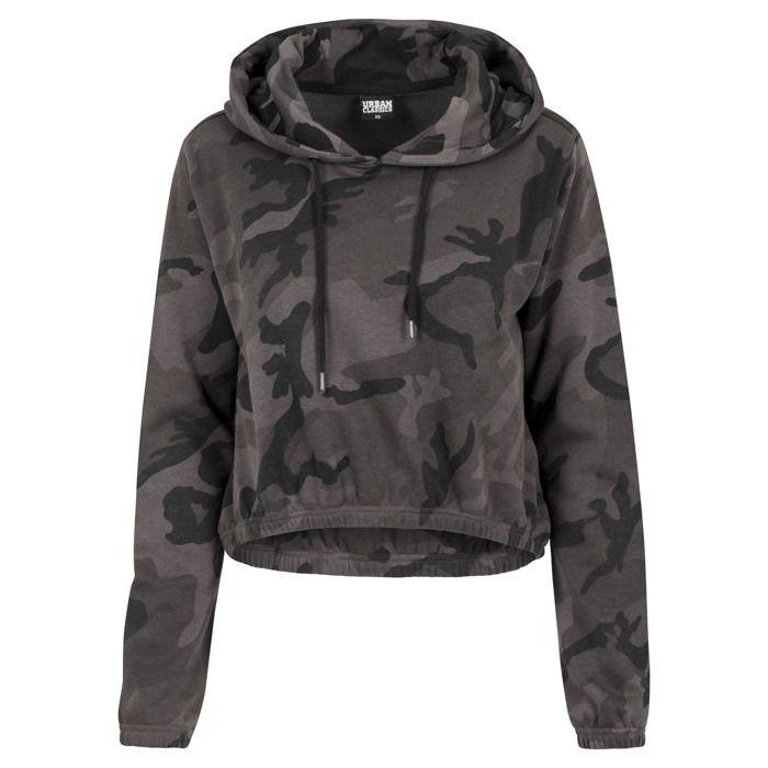Sweatshirt à capuche - Urban Classics - Rose camouflage - Manches longues - Coton - Court