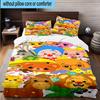 Happy Plim Friends 3-teilige Bettwäsche, inklusive 1 Bettbezug und 2 Kissenbezügen. Perfekt für Weihnachten, ideal für Schlafzimmer, Studentenwohnheim