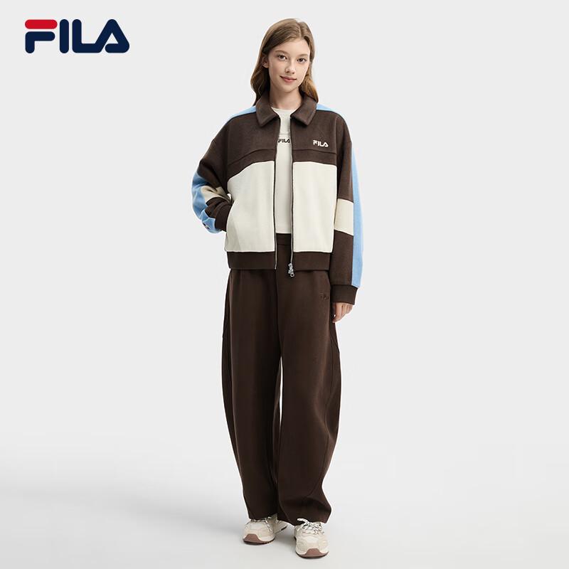 FILA Women's Yang Mi Style Colorblock Hooded Wool Jacket
