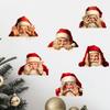 Large 3D Santa Claus Christmas Wall Stickers Removable Xmas Wall Art for Holiday For Decor with DIY Assembly Feature