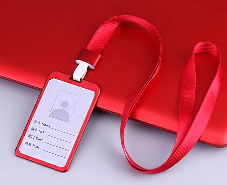 Aluminum Alloy Card Cover Men Women Business Work Name Card ID Badge Lanyard Metal Case Credit Card Holder Bags Protector
