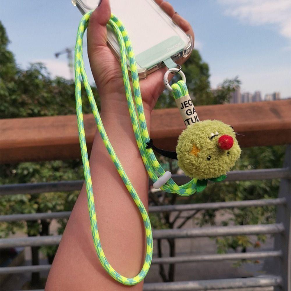Cute Colorful Phone Lanyard Detachable Cartoon Animal Crossbody Shoulder Rope with Clip Anti-lost Wrist Strap Outdoor